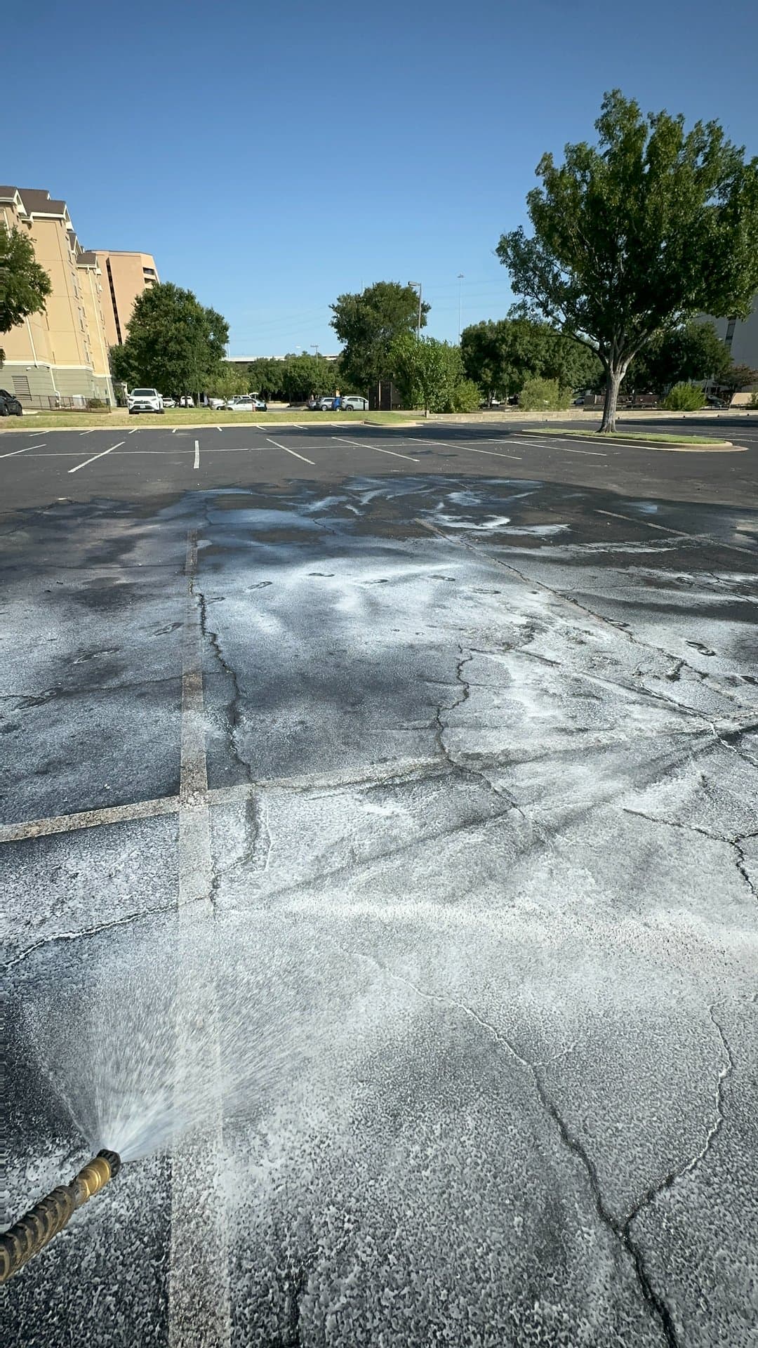 Emergency Pressure Washing & Fire Residue Removal – Parking Lot